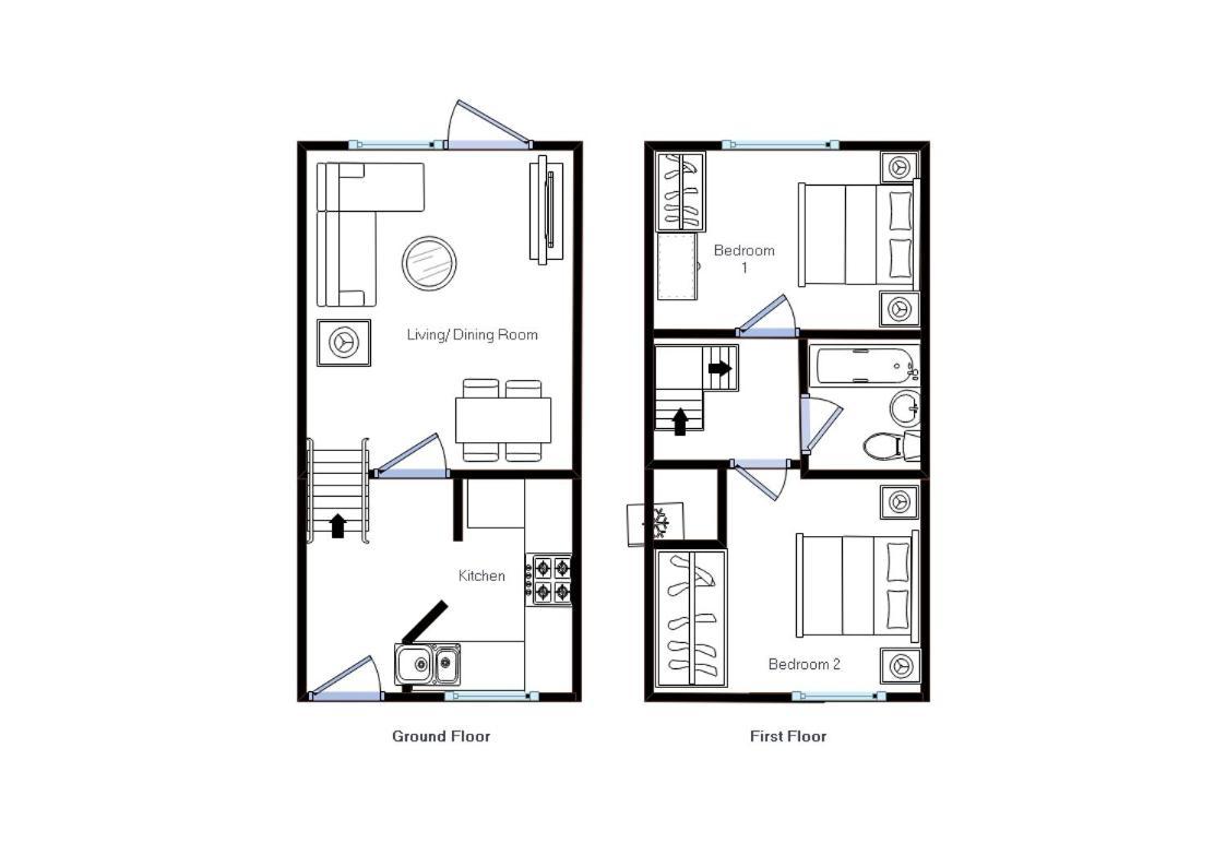 Modern 2 Bed House Sleeps 6 Southam Town Centre - Inspire Homes Ltd Экстерьер фото